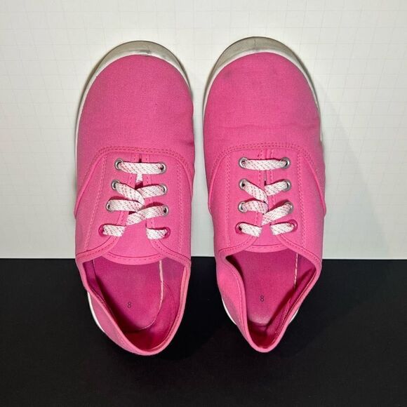 Womens Casual Pink Lace Up Sneakers / Size 8 - Picture 5 of 9